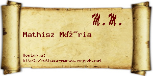 Mathisz Mária névjegykártya